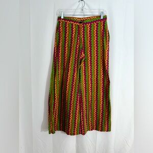Mother Earth Ethnic Striped Wide Leg Pants Size Large